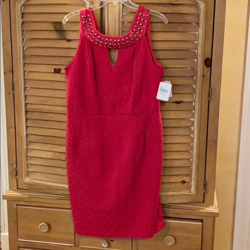 WMNs NWT fuchsia dress by Muse sz 14 halter fitted
